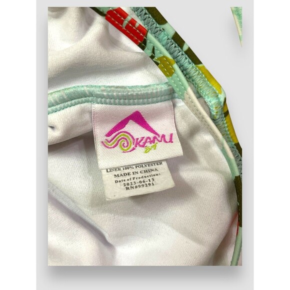 Kanu Surf Girls Beach Sport Cut-Out 1-Piece Swimsuit Tropical Print Size 14 - Picture 5 of 5